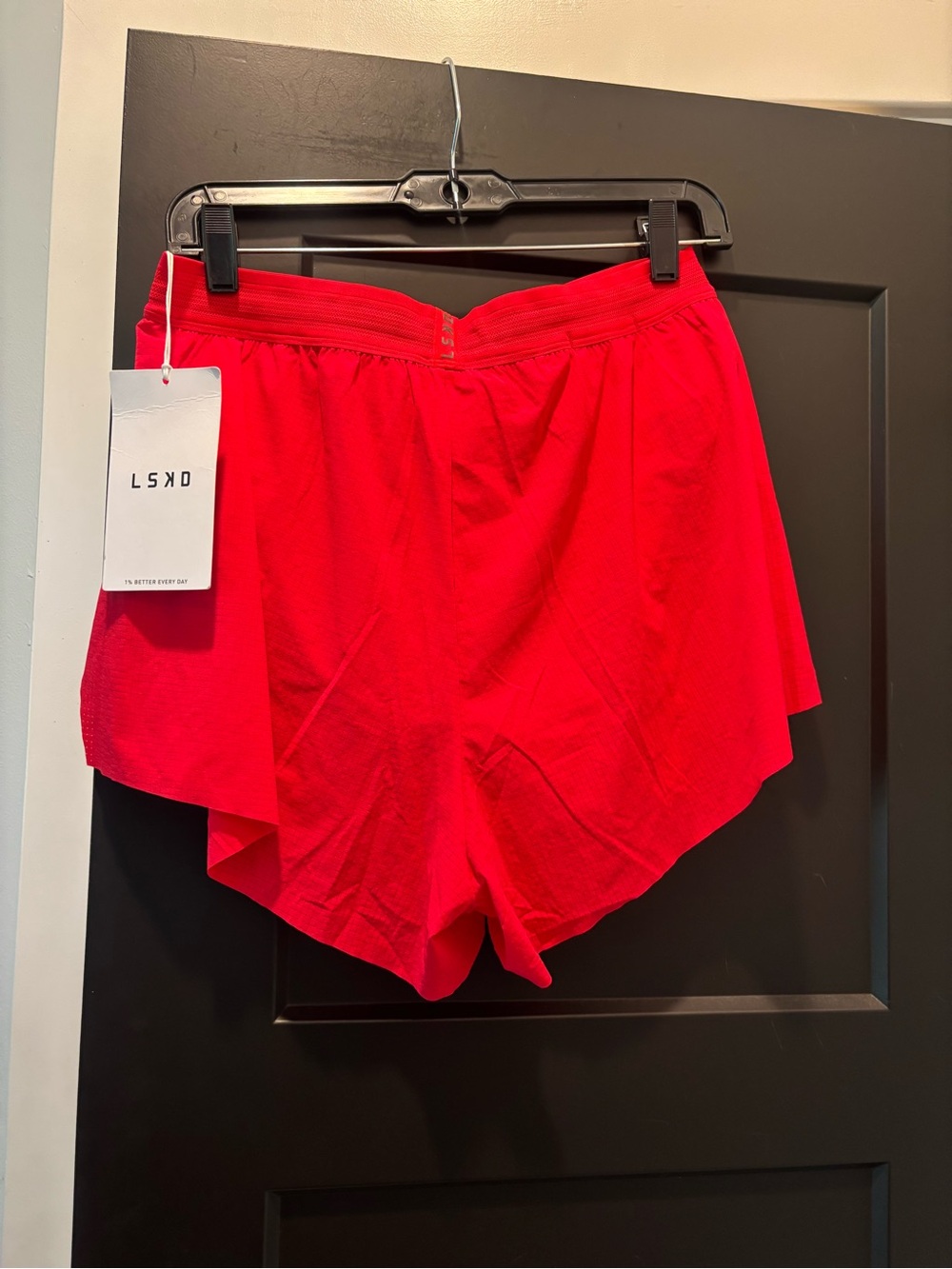 LSKD Accelerate 3" High Rise Running Short Scarlet Red Large NWT - Picture 10 of 12